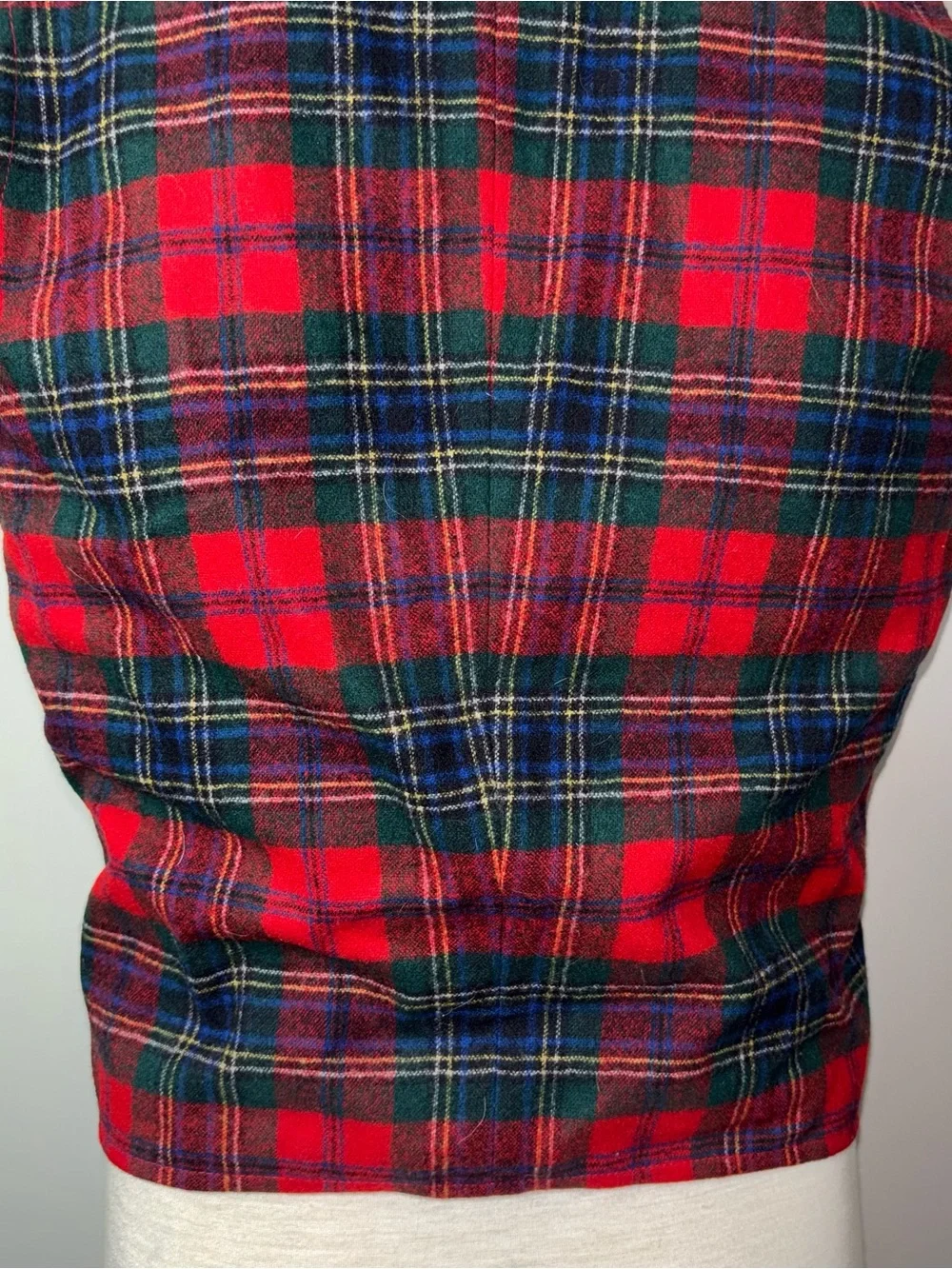 Vintage Pendleton Wool Vest Men's 40 Red Tartan Scottish Plaid Buttons Pockets
